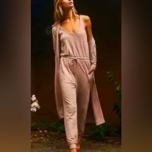 Free People | Bicoastal Romper Set Papaya 2 Piece set With Duster